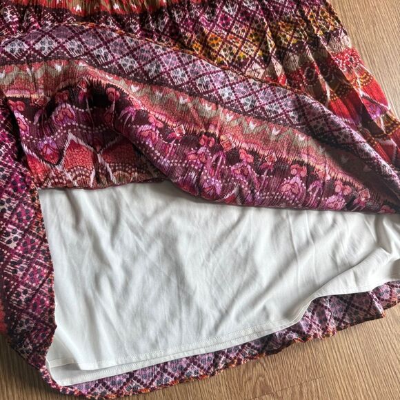 Laura Scott Red Pink Pleated Maxi Skirt - Picture 3 of 7